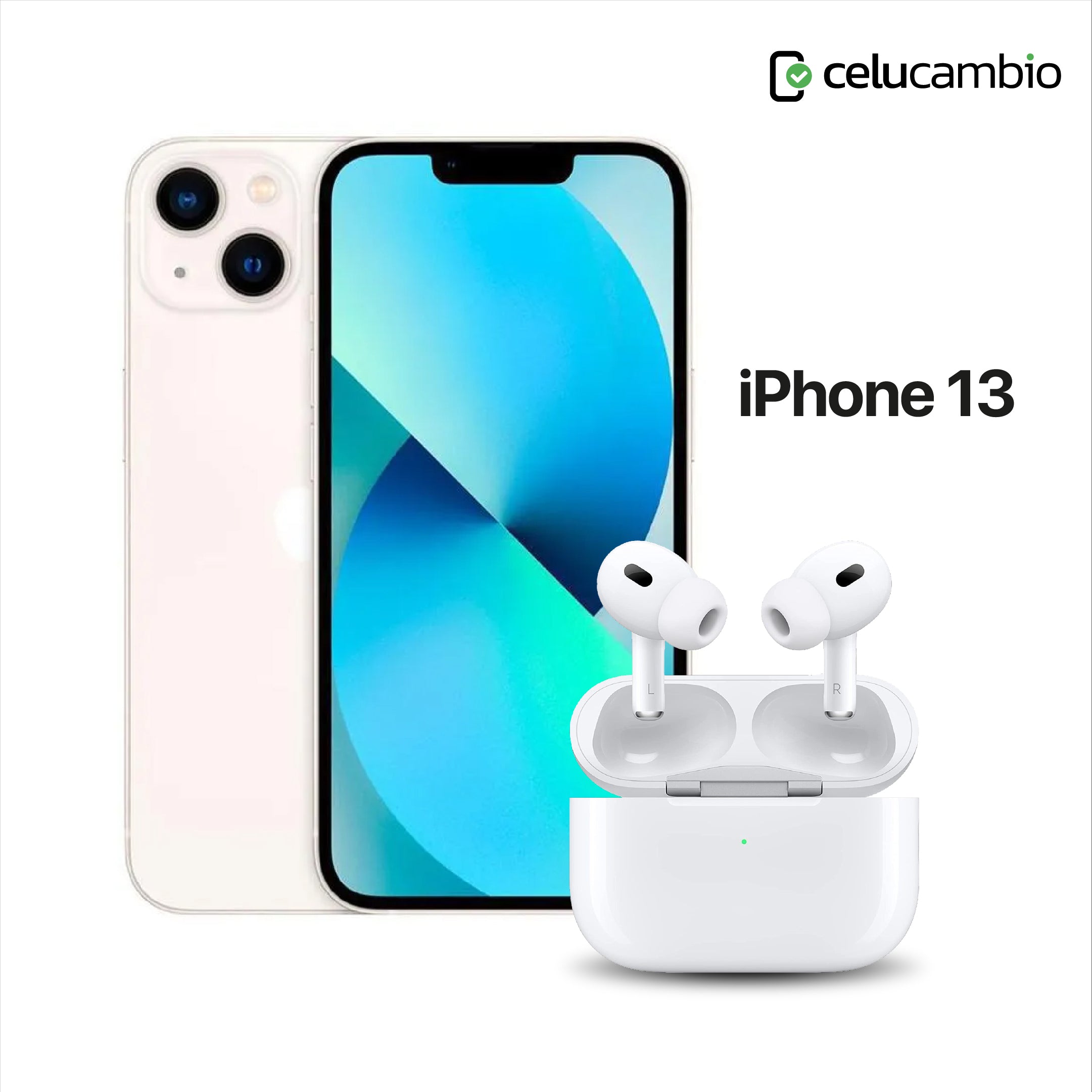 iPhone 13 + AirPods Pro 2da Generación – Celucambio