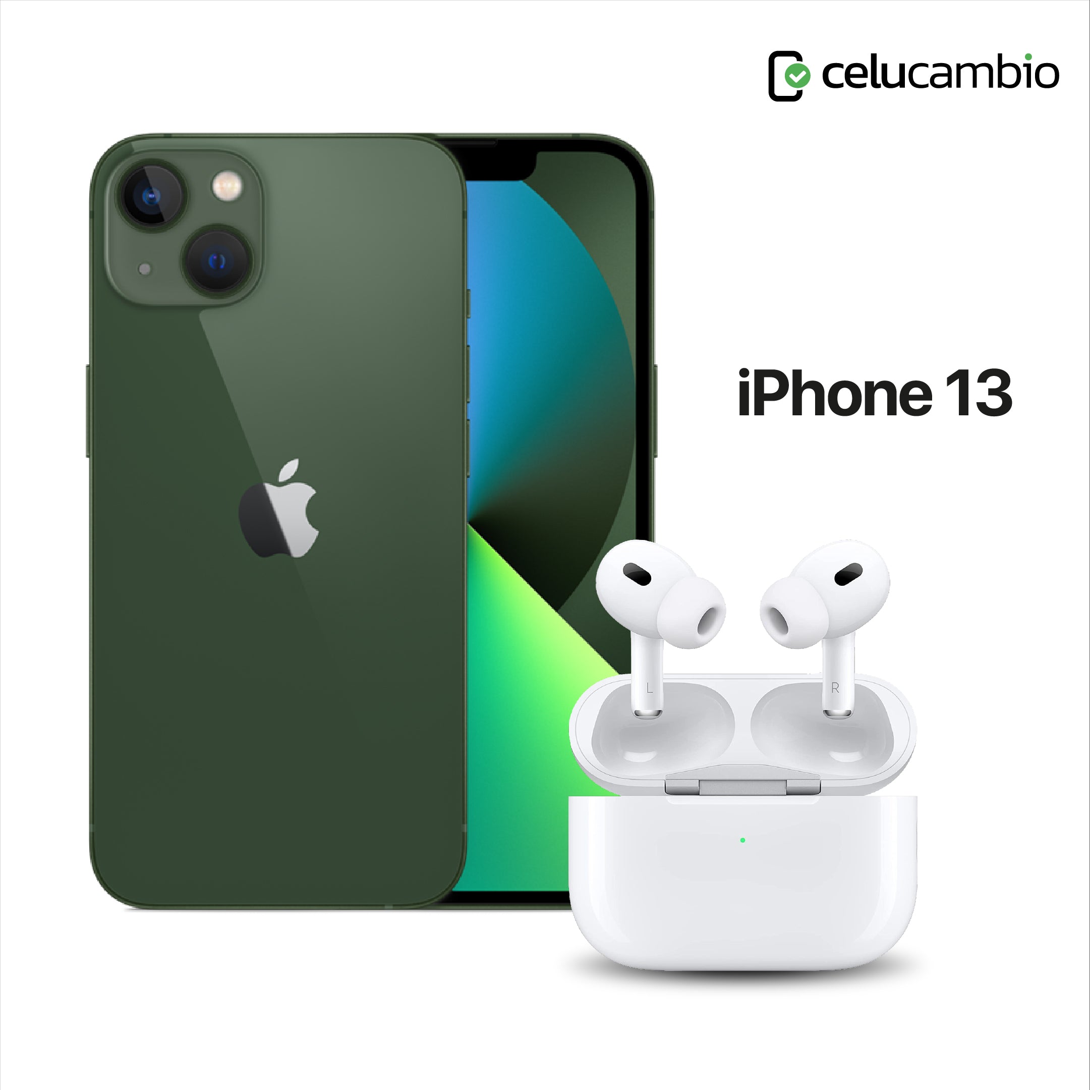iPhone 13 + AirPods Pro 2da Generación – Celucambio